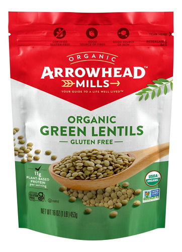 Arrowhead Mills organic Green lentils 453g