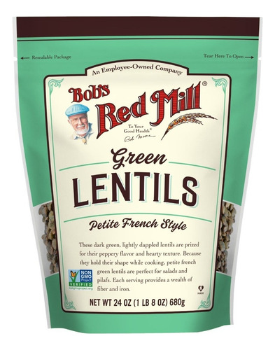 Bobs Red Mill Green Lentils 680g