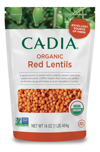 Cadia Organic Red Lentils 454g