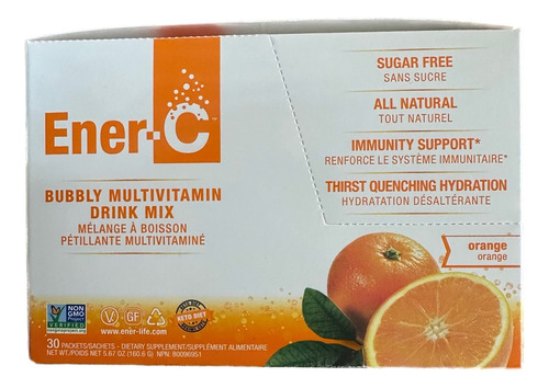 Ener C Multivitamin bubbly drink mix SF Orange 30pack