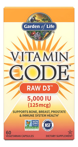 Garden Of Life Vitamin Code Raw D3 60caps