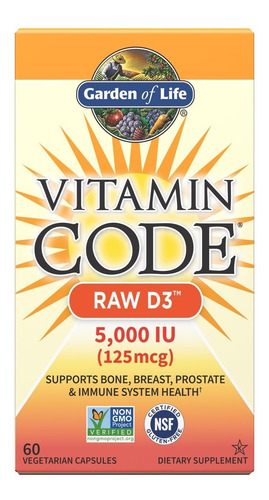 Garden Of Life Vitamin Code Raw D3 60caps