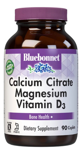 Bluebonnet Calcium citrate magnesium D3 90caplets