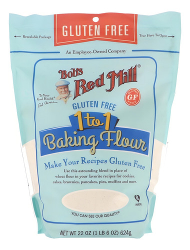 [BRM-12-1TO1-624] Bobs Red Mill 1 to 1 baking flour 624g