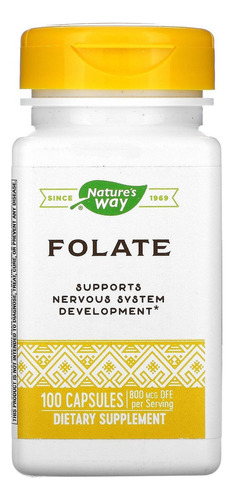 Natures Way Folate 800mcg Dfe 100caps
