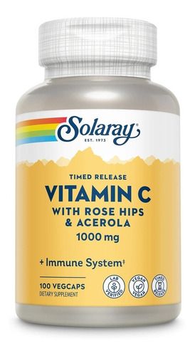 Solaray Vitamin C 1000mg 100caps Veg