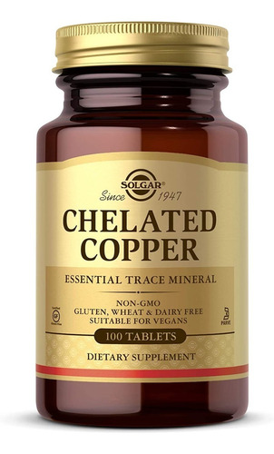 Solgar Chelated Copper 100tabs