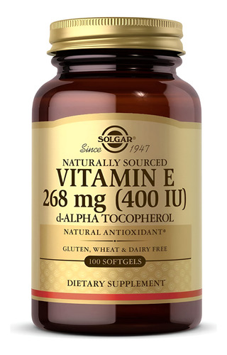 Solgar Vitamin E 268mg 400iu D-alpha Tocopherol 100softgels
