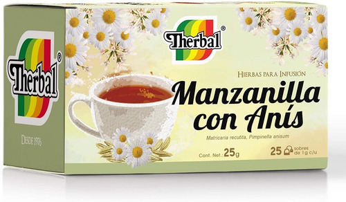 Therbal Te Manzanilla Con Anís Para Infusión 25 Sobres