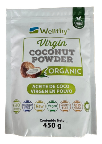 Wellthy Aceite de coco virgen polvo 450g