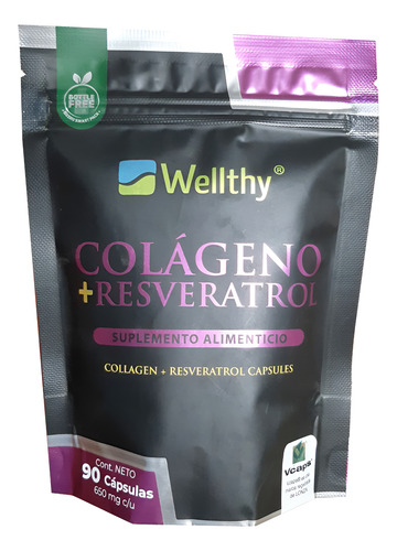 Wellthy Colágeno Hidrolizado + Resveratrol 90caps