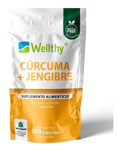Wellthy Curcuma y Jengibre 100caps