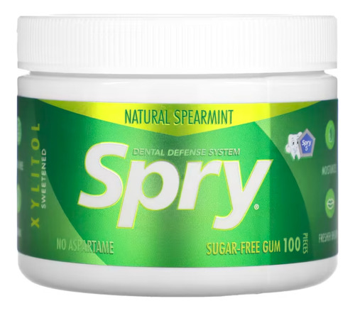 Spry Dental Defense System Sugar Free Gum Spearmint 100pc