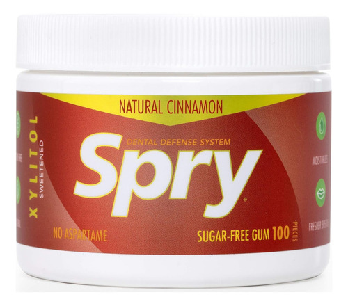 Spry Dental Defense System Sugar Free Gum Cinnamon 100pc