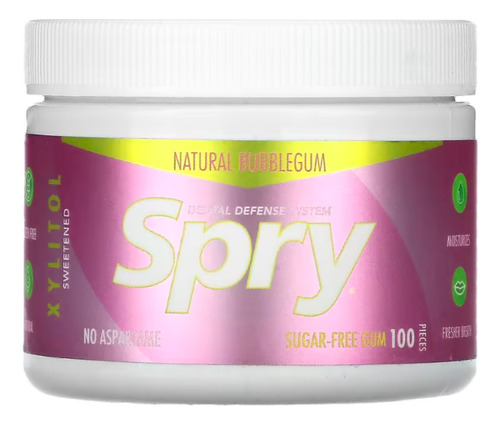 Spry Dental Defense System Sugar Free Gum Bubblegum 100pc
