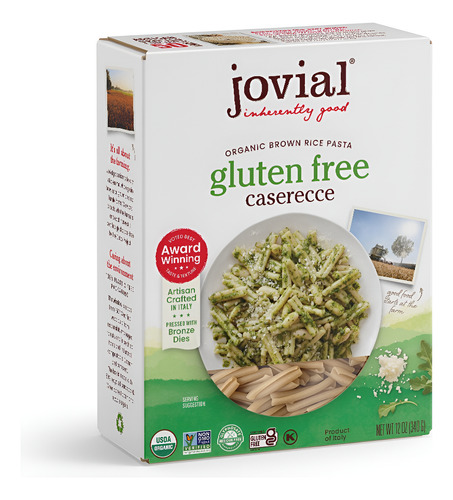 Jovial Organic Brown Rice Pasta Gluten Free Caserecce