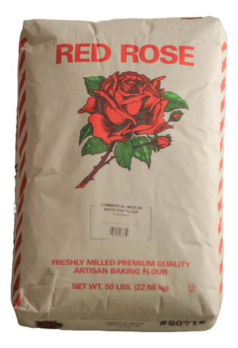 Red Rose medium white rye flour 22.68kgs