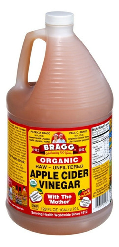 [BRAGG-25-VSMO-3790] Bragg Organic Apple Cider Vinegar Vinagre De Manzana 3.79l