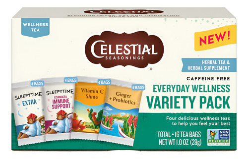 [CSTWE4V16] Celestial Seasonings Tea Everyday Wellness 4 Variety 16bags
