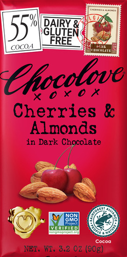 [CHOCOLCHA90] Chocolove Cherries & Almonds 90g