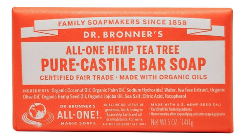 [DB-13-AOHT-140] Dr. Bronners Hemp Tea Tree Pure-castile Bar Soap 140g