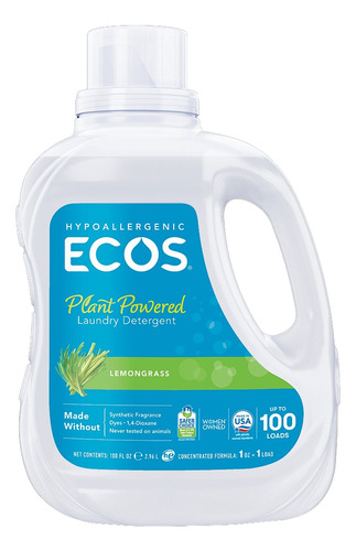 [ECOSLDETLEMG2960] Ecos Laundry detergent Lemongrass 2.96l