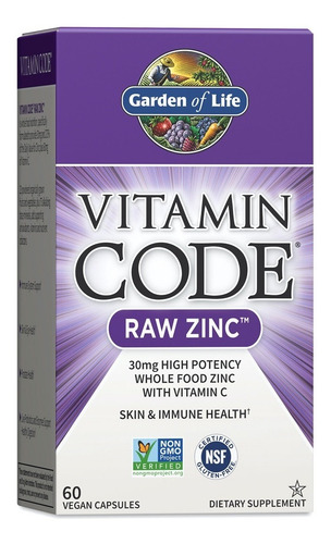 [GOL-21-VCRZ-60C] Garden Of Life Vitamin Code Raw Zinc 60vegcaps