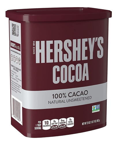 [HER-06-CNU-652] Hersheys Cocoa 100% Cacao Natural Unsweetened 652g