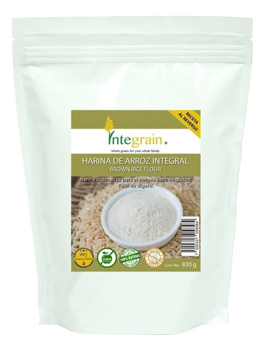 [INTE-12-HAI-830-F] Integrain Harina De Arroz Integral 830g