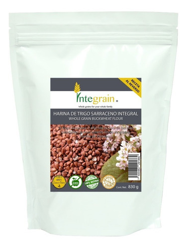 [INTE-12-HTSI-830-F] Integrain Harina De Trigo Sarraceno Integral 830g