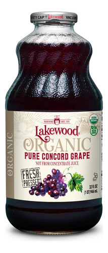 Lakewood Organic pure concord Grape Juice 946ml