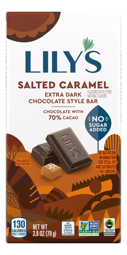 Lilys Chocolate Salted Caramel 70% 80g