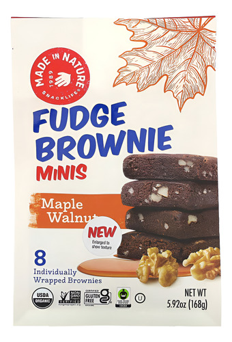 Made in Nature Fudge Brownie minis 168g