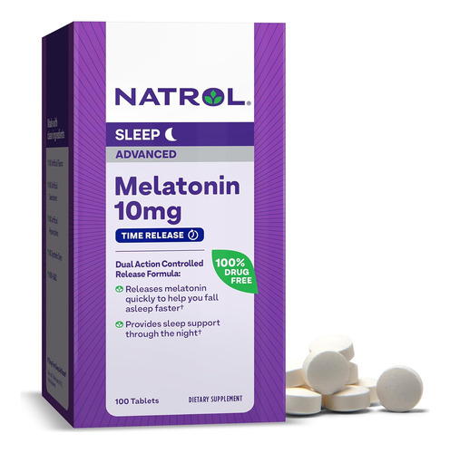 [NATADVMEL1060] Natrol Advanced sleep melatonin 10mg 60tabs