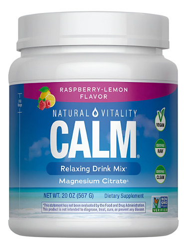[NATVCARALE567] Natural Vitality MaxCalm raspberry-lemon 567g