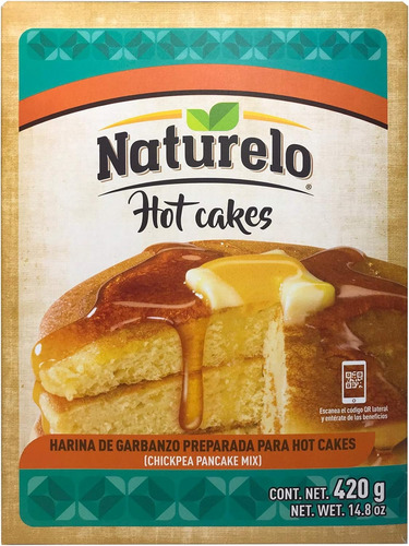 [NLO-12-HGAR-420] Naturelo Harina De Garbanzo Preparada Hot Cakes 420g