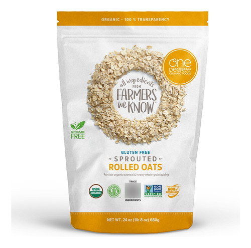[ONEDSPROATS680] One Degree Organic sprouted rolled oats 680g