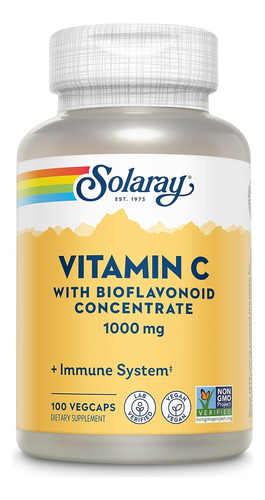 [SRAY21VITCBI100] Solaray Vitamin C 1000mg Biaflonoid 100caps Veg