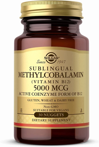 [GARB12MTHY30] Solgar B12 Methylcobalamin 5000mg 30tabs