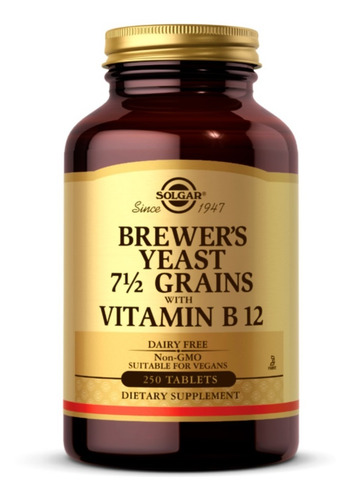 [SGAR-21-LEVA-250] Solgar Brewers yeast Vitamin B12 250tabs