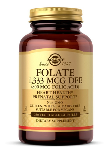 [SGAR-21-FOL-250C] Solgar Folate 1333mcg Dfe 800mcg Folic Acid 250caps