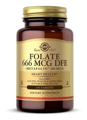 Solgar Folate 666mcg Dfe 400 100tabs