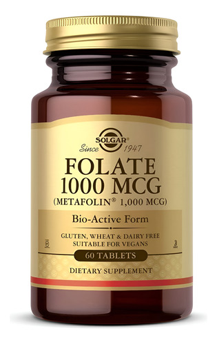 [SGAR-21-META-60T] Solgar Folate Metafolin 1000mcg 60tabs