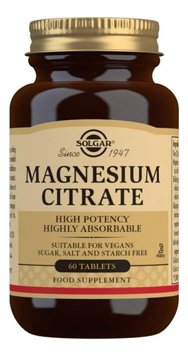 [SOLGMAGC60] Solgar Magnesium citrate 60tabs