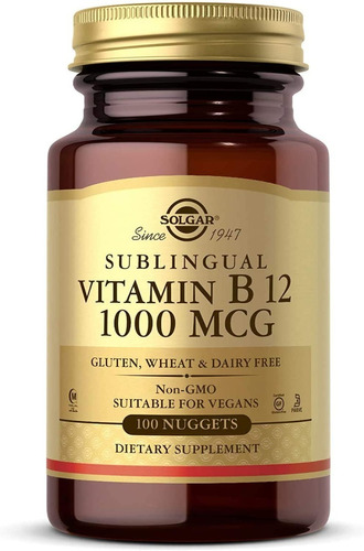 [SGAR-21-B12SU-100P] Solgar Vitamin B12 Sublingual 1000mcg 100nugs