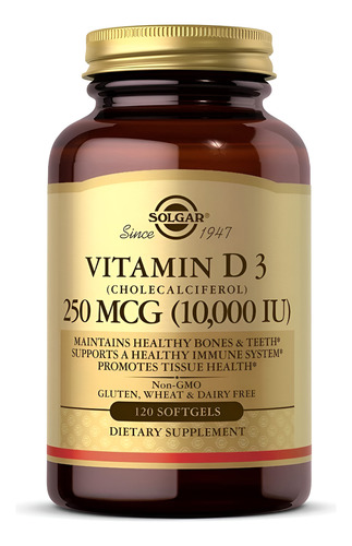 Solgar Vitamin D3 250mcg 10000iu 120caps