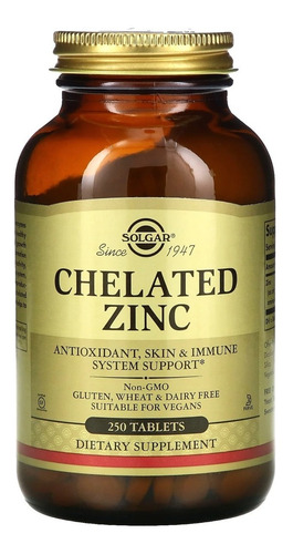 [GARCHZC250] Solgar chelated Zinc 250tabs