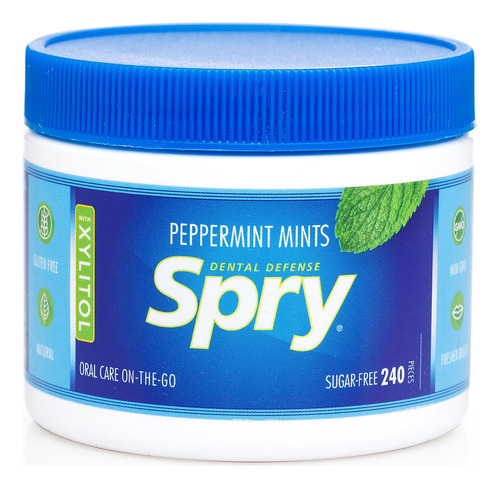 [SPRDDPEMI240] Spry Dental Defense Peppermint Mints 240pc