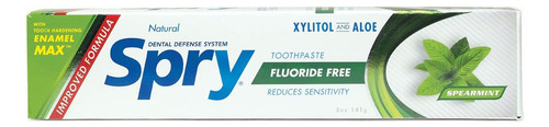 Spry Toothpaste Spearmint Fluoride Free 141g
