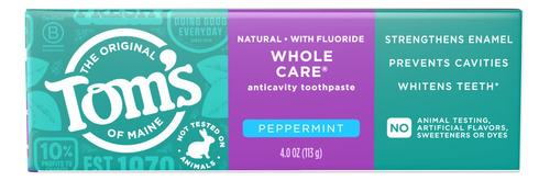 [TOMTPWCP113] Toms of Maine Toothpaste Whole care Peppermint 113g